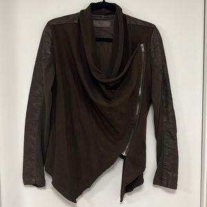 Blank NYC Faux Suede Drape Jacket